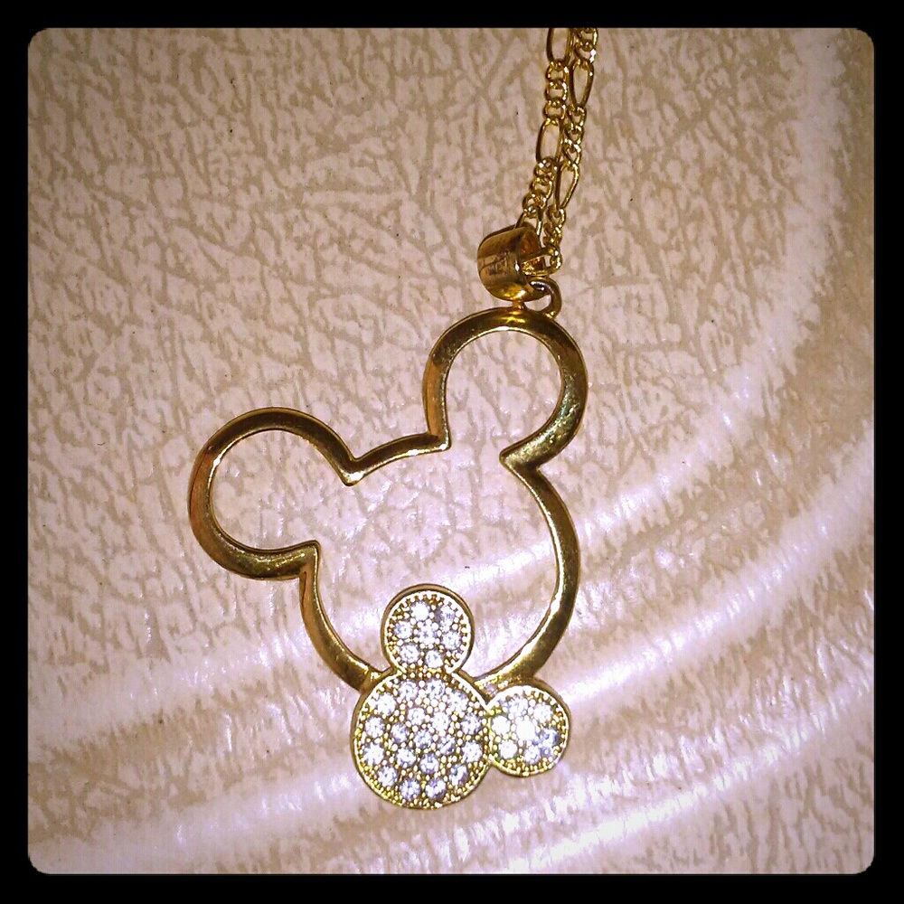 Disney Mickey Mouse gold plated 18" necklace